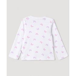 Babyhug 100% Cotton Interlock Knit Full Sleeves T-Shirts With Flower & Butterfly Print Pack Of 3 - Purple White & Pink