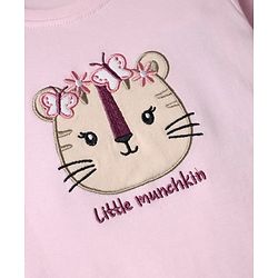 Babyhug 100% Cotton Interlock Knit Full Sleeves T-Shirts With Flower & Butterfly Print Pack Of 3 - Purple White & Pink
