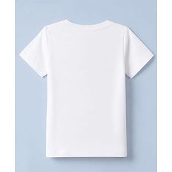 Babyhug 100% Cotton Knit Half Sleeves T-Shirt - White