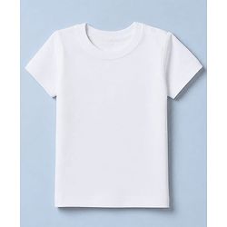 Babyhug 100% Cotton Knit Half Sleeves T-Shirt - White