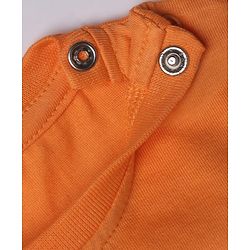 Babyhug 100% Cotton Knit Half Sleeves Solid T-Shirt - Orange