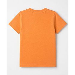 Babyhug 100% Cotton Knit Half Sleeves Solid T-Shirt - Orange