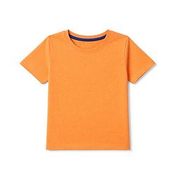Babyhug 100% Cotton Knit Half Sleeves Solid T-Shirt - Orange