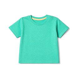 Babyhug 100% Cotton Knit Solid T-Shirts with Half Sleeves - Green