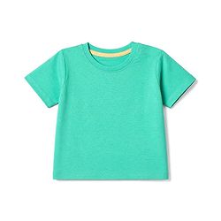 Babyhug 100% Cotton Knit Solid T-Shirts with Half Sleeves - Green