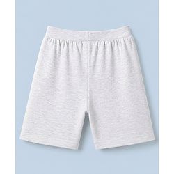 Babyhug 100% Cotton Single Jersey Knit Mid Thigh Shorts with Draw Cord and Brooklyn 23 Print in Grey