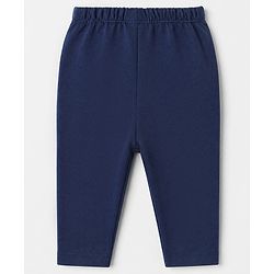 Babyhug Single Jersey Knit Full Length Jeggings with Champ Print in Blue