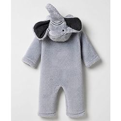 Babyhug Fur Knit Winter Romper with Full Sleeves and Koala Patch & Applique - Brown