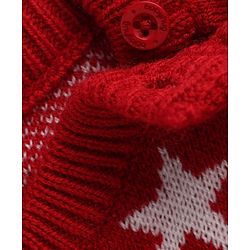 Babyhug Knit Full Sleeves Sweater Set with Star Design - Red