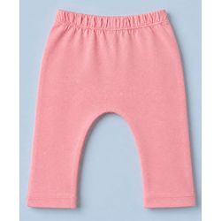 Babyhug Cotton Knit Front Open Full Sleeves T-Shirt & Pajama Night Suit with Flower Print - Peach
