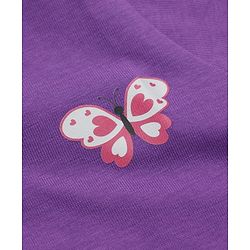 Babyhug Cotton Knit Front Open Full Sleeves T-Shirt & Pajama Night Suit with Butterfly Print - Purple