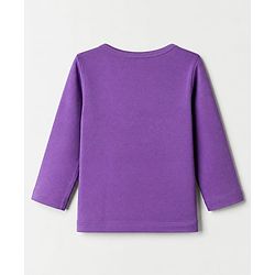 Babyhug Cotton Knit Front Open Full Sleeves T-Shirt & Pajama Night Suit with Butterfly Print - Purple