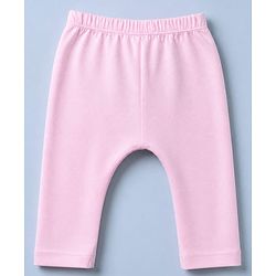 Babyhug Cotton Knit Front Open Full Sleeves T-Shirt & Pajama Night Suit with Teddy Print - Light Pink