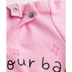 Babyhug Disney 100% Cotton Single Jersey Knit Full Sleeves T-Shirt & Pyjama Night Suit With Minnie Mouse Print - Baby Pink