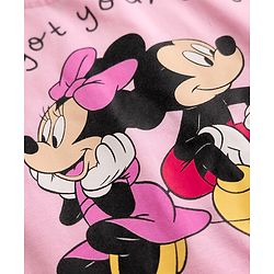 Babyhug Disney 100% Cotton Single Jersey Knit Full Sleeves T-Shirt & Pyjama Night Suit With Minnie Mouse Print - Baby Pink