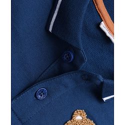 Babyhug Premium 100% Cotton Knit Front Open Heavy Gauge Sweatshirt with Full Raglan Sleeves and Bear Patch in Navy Blue