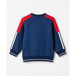 Babyhug 100% Cotton Knit Full Sleeves Heavy Gauge Sweatshirt With Champs Print - Navy Blue