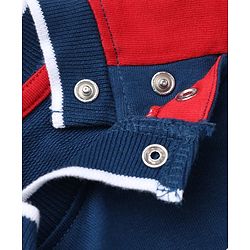 Babyhug 100% Cotton Knit Full Sleeves Heavy Gauge Sweatshirt With Champs Print - Navy Blue