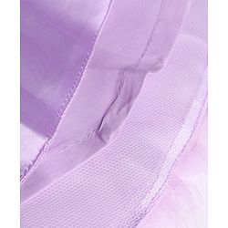Babyhug Sequinned Solid Mesh Sleeveless Party Dress With Floral Applique - Lilac