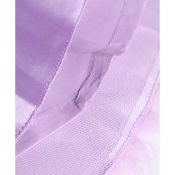 Babyhug Sequinned Solid Mesh Sleeveless Party Dress With Floral Applique - Lilac