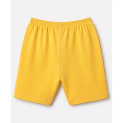 Babyhug 100% Cotton Knit Mid Thigh Shorts with Brooklyn Nyc Champs Athletics Print in Yellow for 5-6 Years