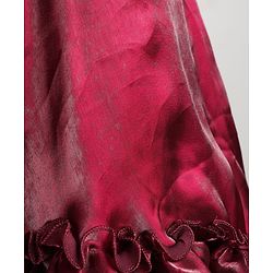Babyhug Organza Woven Sleeveless Party Gown With Floral & Yok With Bow Applique - Wine