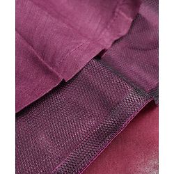 Babyhug Organza Woven Sleeveless Party Gown With Floral & Yok With Bow Applique - Wine