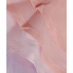Babyhug Solid Mesh Woven Sleeveless Party Dress & Pleated York with Bow Applique - Pink