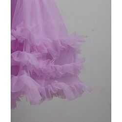 Babyhug Solid Mesh Woven Sleeveless Party Dress with Corsage Flowers on York - Lilac