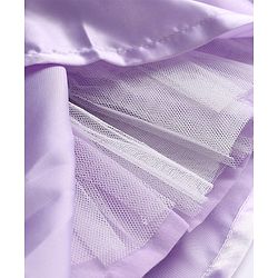 Babyhug Woven Half Sleeves Sequin Party Dress With Corsage Bow - Lilac