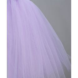 Babyhug Woven Half Sleeves Sequin Party Dress With Corsage Bow - Lilac