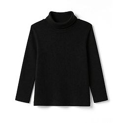 Babyhug Cotton Knit Winter T-shirt with Turtle Neck Full Sleeves in Black