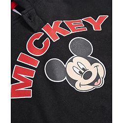 Babyhug Disney Terry Knit Hooded Sweatshirt & Joggers Set with Full Sleeves and Mickey Mouse Graphic - Black