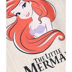 Babyhug Disney Interlock Knit Sleeveless Thermal Inner Wear with Ariel & Text Print - Light Peach