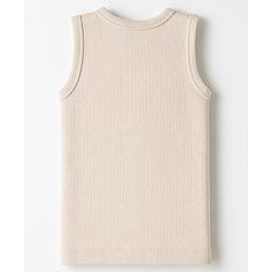 Babyhug Disney Interlock Knit Sleeveless Thermal Inner Wear with Ariel & Text Print - Light Peach