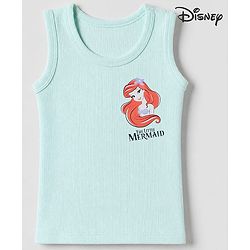 Babyhug Disney Interlock Knit Sleeveless Thermal Inner Wear with Ariel & Text Print - Mint