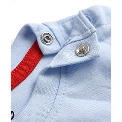 Babyhug Disney 100% Cotton Single Jersey Knit Half sleeves Tshirt with Mickey Mouse Print - Light Blue