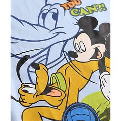 Babyhug Disney 100% Cotton Single Jersey Knit Half sleeves Tshirt with Mickey Mouse Print - Light Blue