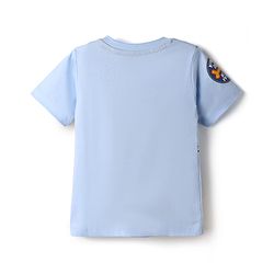 Babyhug Disney 100% Cotton Single Jersey Knit Half sleeves Tshirt with Mickey Mouse Print - Light Blue