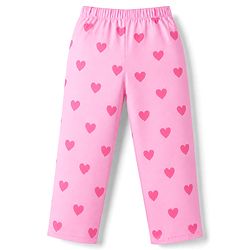 Babyhug Disney 100% Cotton Poplin Woven Co-Ords Top & Pyjama Night Suit with Hearts & Daisy Duck Print - Pink