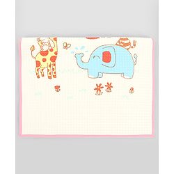 Babyhug Air Filled Water-Resistant Diaper Changing & Massage Mat Animal Print - White | Made from Natural Rubber | Cushioned | Foldable | Multi-Purpose Baby Mat