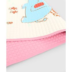 Babyhug Air Filled Water-Resistant Diaper Changing & Massage Mat Animal Print - White | Made from Natural Rubber | Cushioned | Foldable | Multi-Purpose Baby Mat