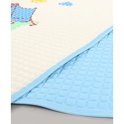 Babyhug Air Filled Water-Resistant Diaper Changing & Massage Mat Animal Print - White | Made from Natural Rubber | Cushioned | Foldable | Multi-Purpose Baby Mat