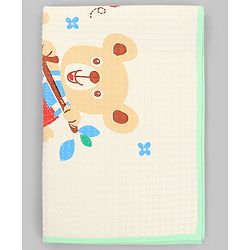 Babyhug Air Filled Water-Resistant Diaper Changing & Massage Mat Animal Print - White | Made from Natural Rubber | Cushioned | Foldable | Multi-Purpose Baby Mat