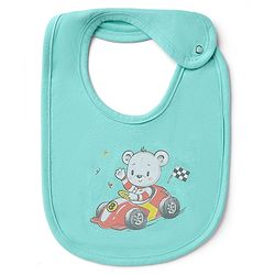 Babyhug 100% Cotton Baby Bibs Set of 2 Lion Print - Green & Brown| Soft & Comfortable| Button Closure| Feeding & Drooling| Easy to Wear| Machine Washable| Newborn & Infant Feeding Essential