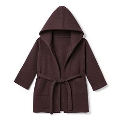 Babyhug Waffle Knit Full Sleeves Bath Robe With Hood in Brown