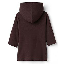 Babyhug Waffle Knit Full Sleeves Bath Robe With Hood in Brown