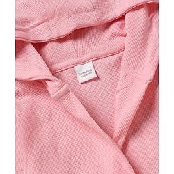 Babyhug Waffle Knit Full Sleeves Bath Robe With Hood in Pink