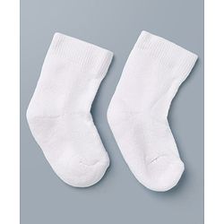 Cute Walk By Babyhug Anti-Bacterial Terry Knit Ankle Length Solid Socks Pack Of 3- White