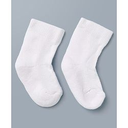 Cute Walk By Babyhug Anti-Bacterial Terry Knit Ankle Length Solid Socks Pack Of 3- White